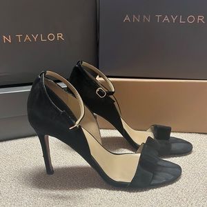 Black suede pumps from Ann Taylor